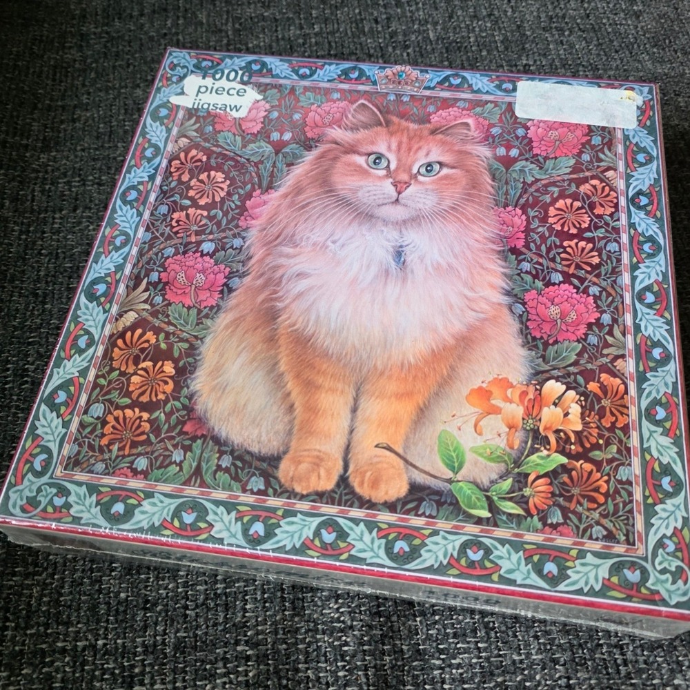 Flame Tree Blossomire Lesley Anne Ivory Cat Floral Jigsaw Puzzle 1000pc NEW
